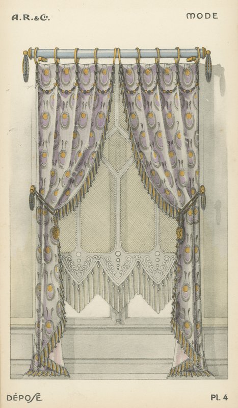 Illustration aus dem Innenarchitektur-Produktkatalog von A R & Cie, Frankreich von French School