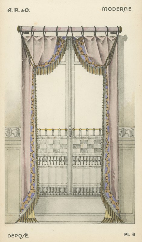 Illustration aus dem Innenarchitektur-Produktkatalog von A R & Cie, Frankreich von French School