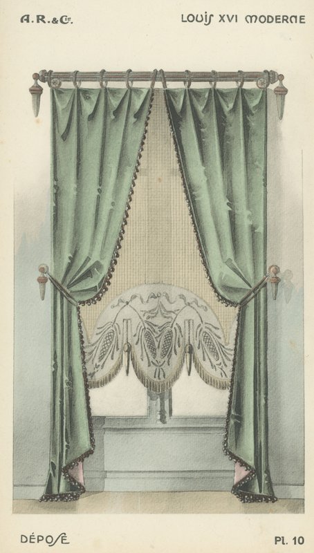Illustration aus dem Innenarchitektur-Produktkatalog von A R & Cie, Frankreich von French School