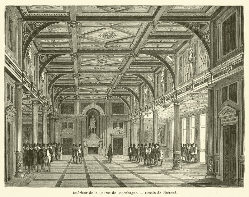 Innenansicht der Börse von Kopenhagen von French School
