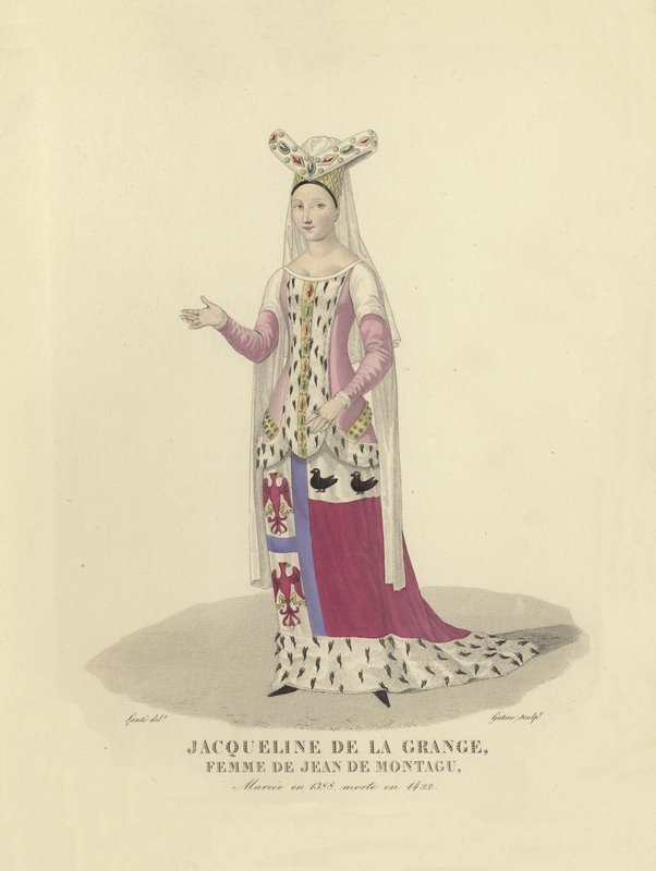 Jacqueline de la Grange, Ehefrau von Jean de Montagu, Berater von Karl V. und VI. von Frankreich von French School