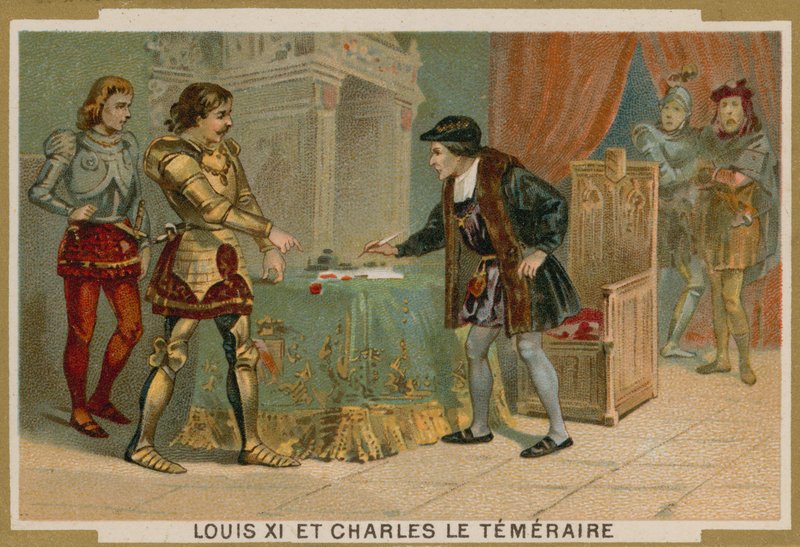König Ludwig XI. von Frankreich und Karl der Kühne, Herzog von Burgund von French School