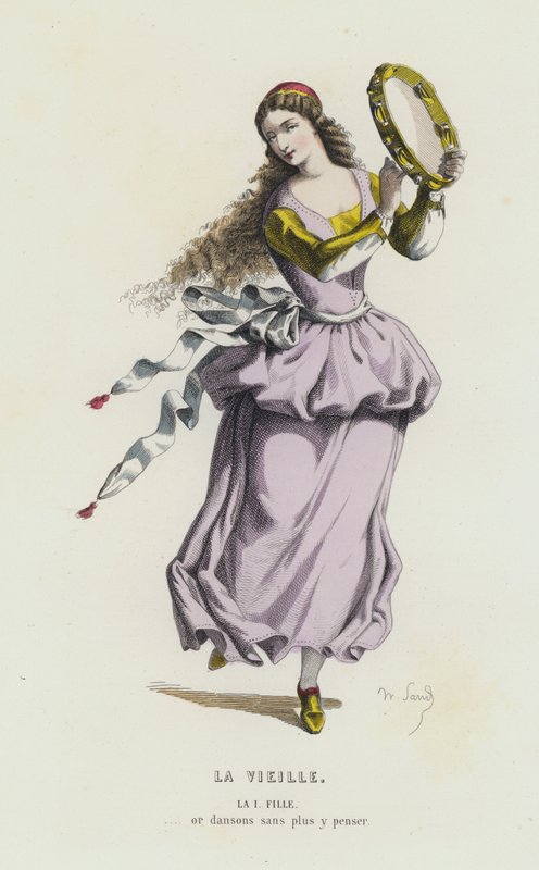 La Vieille (farbiger Stich) von French School