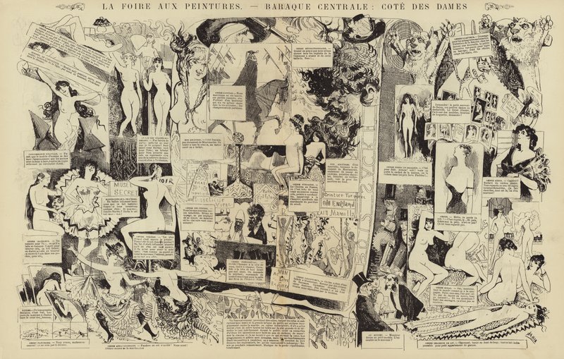 La foire aux peintures, Baraque centrale, cote des dames (Gravur) von French School