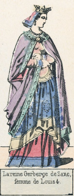 Königin Gerberge von Sachsen, Frau von Ludwig IV. von French School