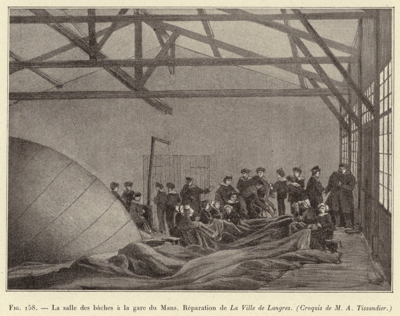 Der Baches-Saal am Bahnhof von Le Mans, Reparatur der Stadt Langres von French School