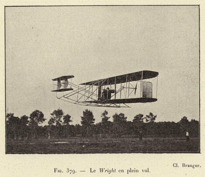 Der Wright im Flug von French School