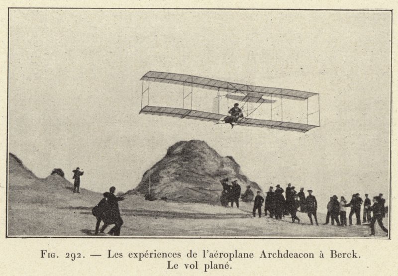 Die Experimente des Archdeacon-Flugzeugs in Berck, der Gleitflug von French School