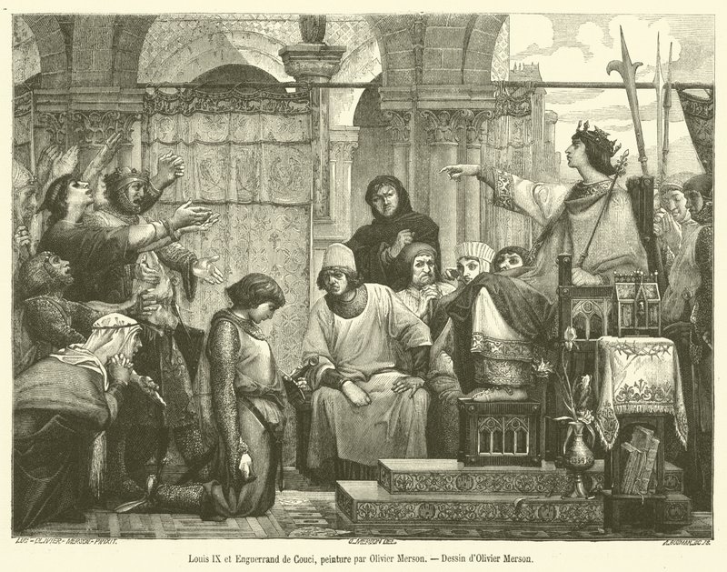 Ludwig IX. und Enguerrand de Couci (Stich) von French School