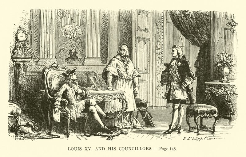 Ludwig XV und seine Ratgeber von French School