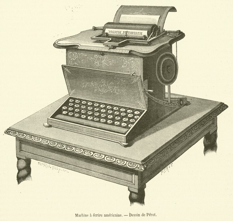 Amerikanische Schreibmaschine (Stich) von French School