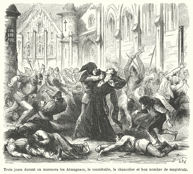 Massaker an den Armagnacs durch die Burgunder, Paris von French School