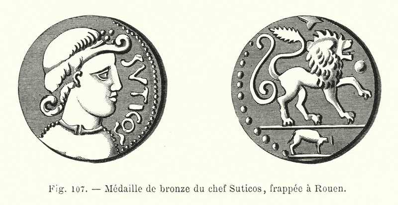 Bronzemedaille des Häuptlings Suticos, geprägt in Rouen von French School