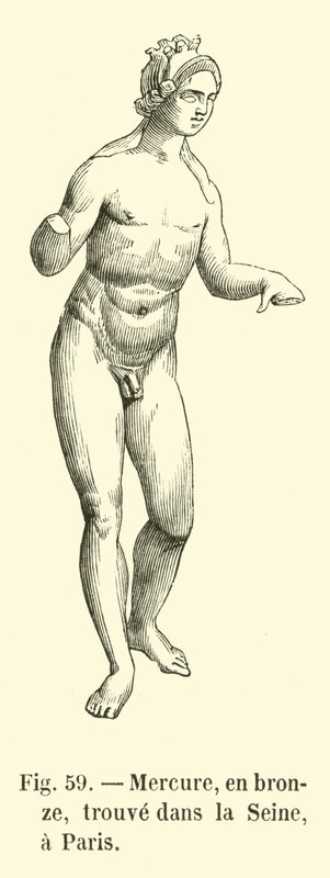 Merkur, aus Bronze, gefunden in der Seine, Paris von French School