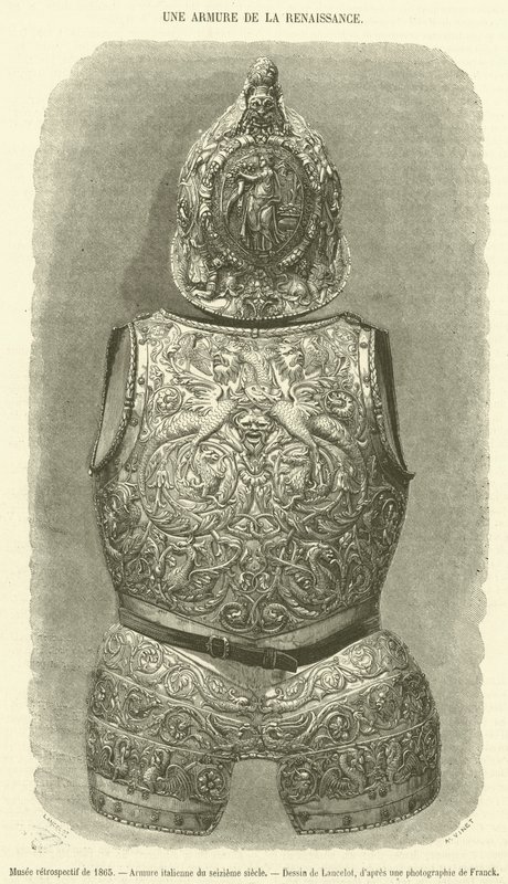 Rückblickendes Museum von 1865, italienische Rüstung aus dem sechzehnten Jahrhundert von French School