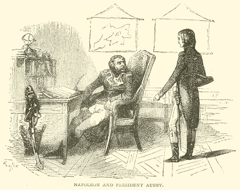 Napoleon und Präsident Aubry (Gravur) von French School