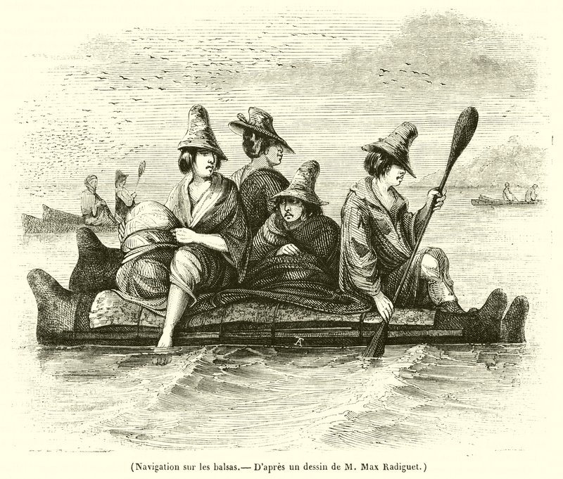 Navigation auf den Balsas (Gravur) von French School