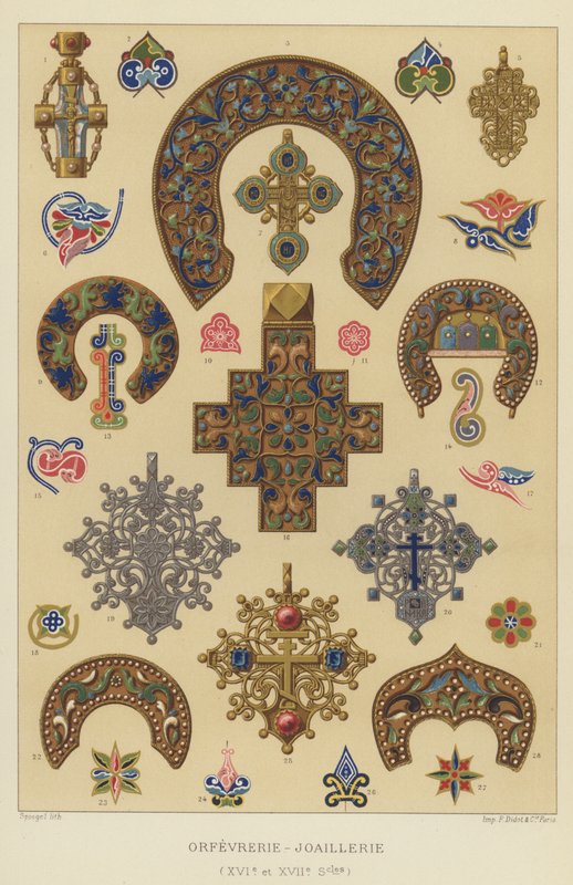 Goldschmiedekunst (16. und 17. Jahrhundert) (Chromolithographie) von French School