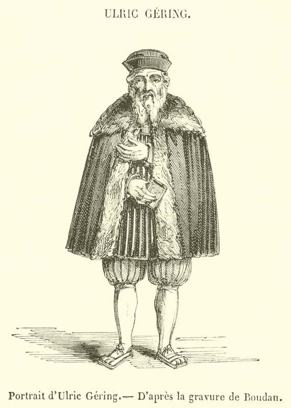 Porträt von Ulric Gering (Gravur) von French School