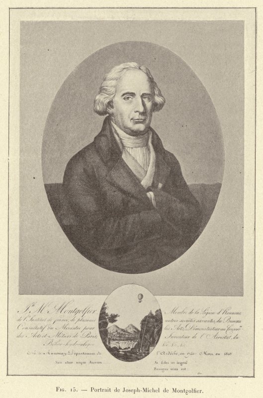Porträt von Joseph-Michel de Montgolfier (Gravur) von French School