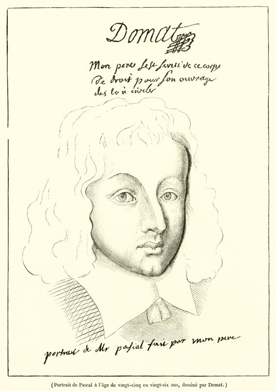 Porträt von Pascal im Alter von fünfundzwanzig oder sechsundzwanzig Jahren (Gravur) von French School