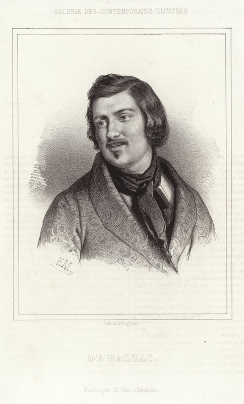 Porträt von Honoré de Balzac von French School