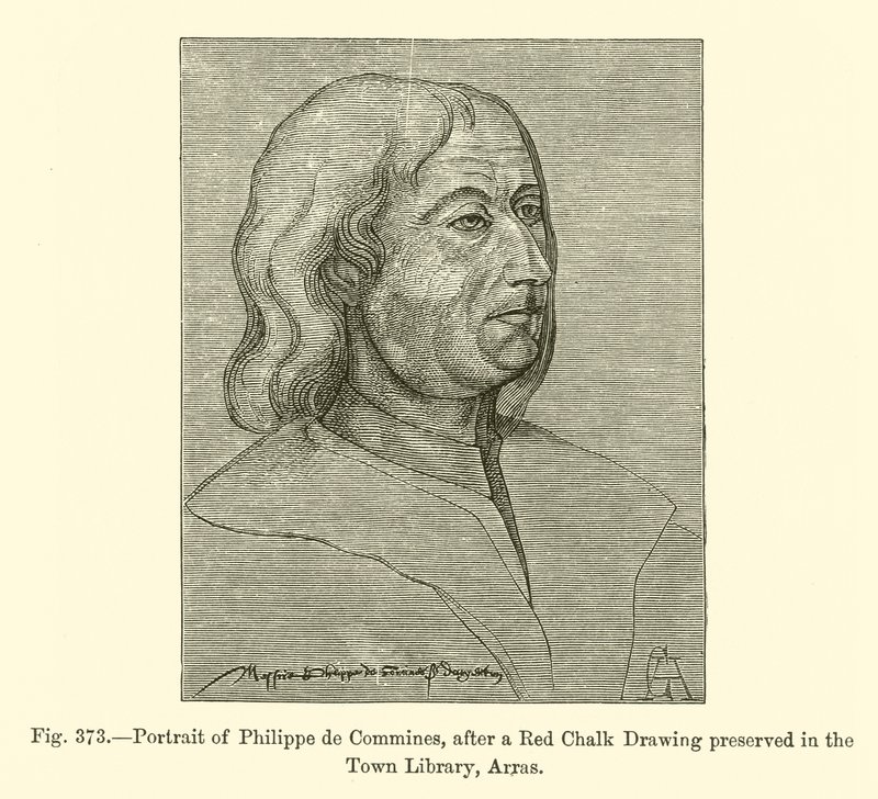 Porträt von Philippe de Commines, nach einer Rötelzeichnung in der Stadtbibliothek von Arras (Gravur) von French School