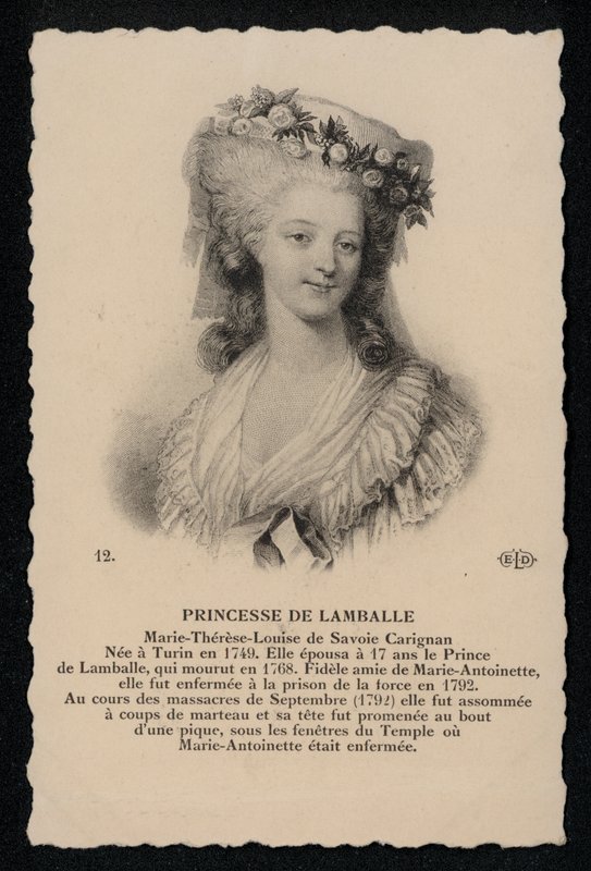 Prinzessin De Lamballe (Lithografie) von French School