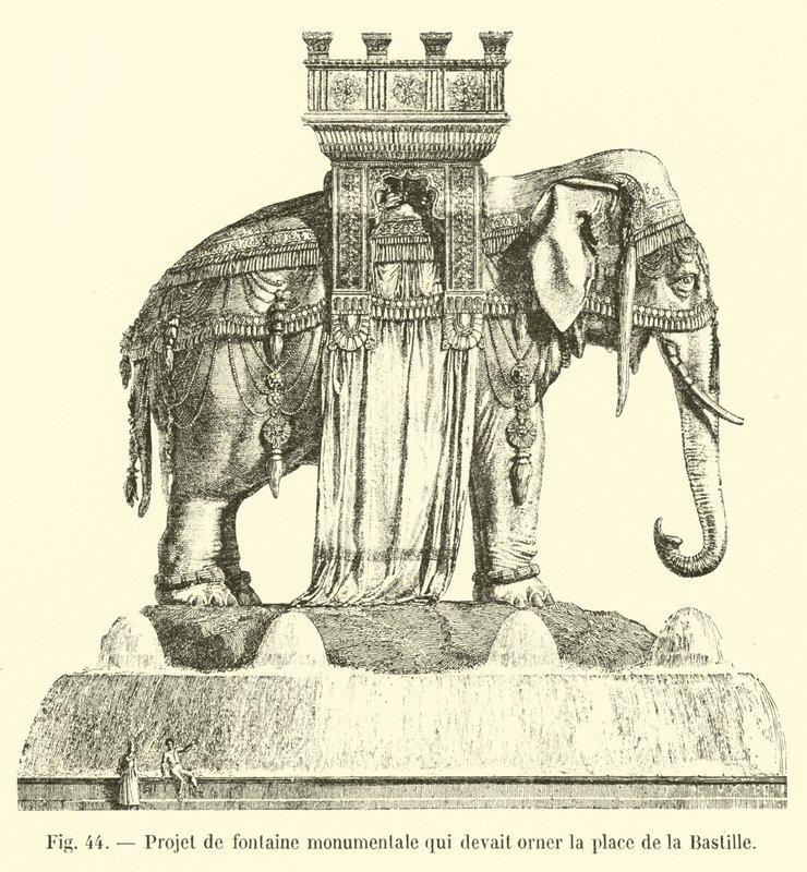 Entwurf eines monumentalen Brunnens, der den Platz der Bastille schmücken sollte von French School