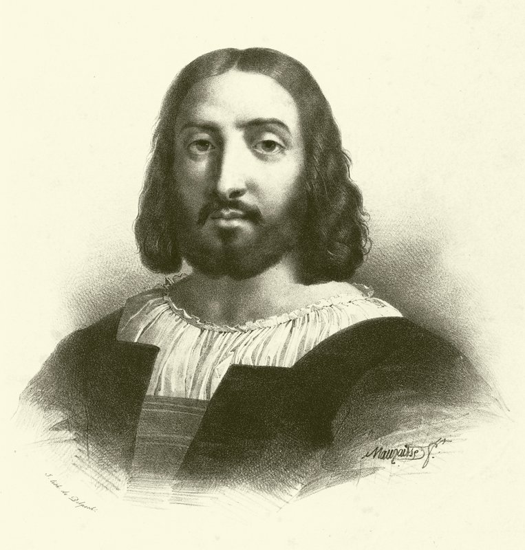 Raffaello Sanzio da Urbino, bekannt als Raphael, Porträt (Gravur) von French School