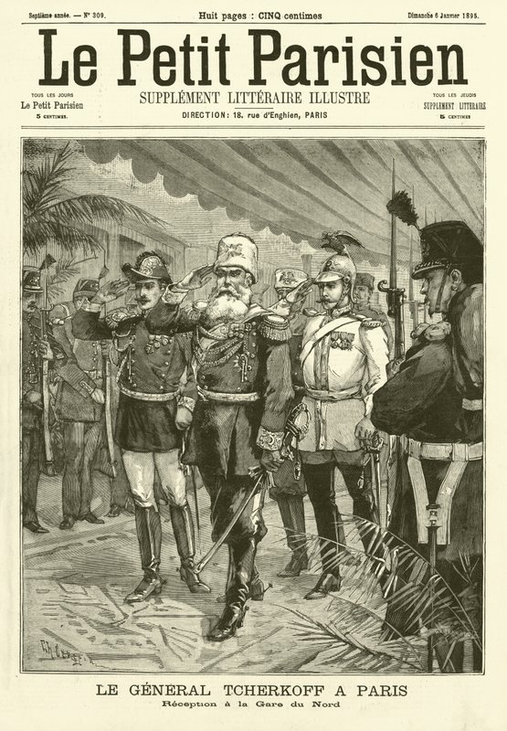Empfang des russischen Generals Chertkov am Gare du Nord, Paris von French School