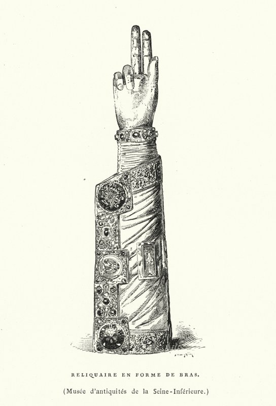 Reliquiar in Form eines Arms von French School