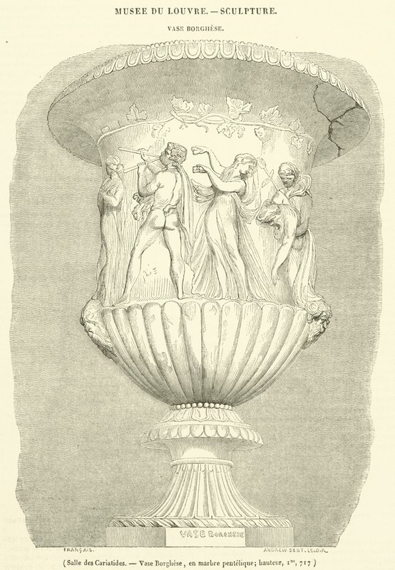 Saal der Karyatiden, Borghese-Vase aus pentelischem Marmor, Höhe 1,717 m von French School