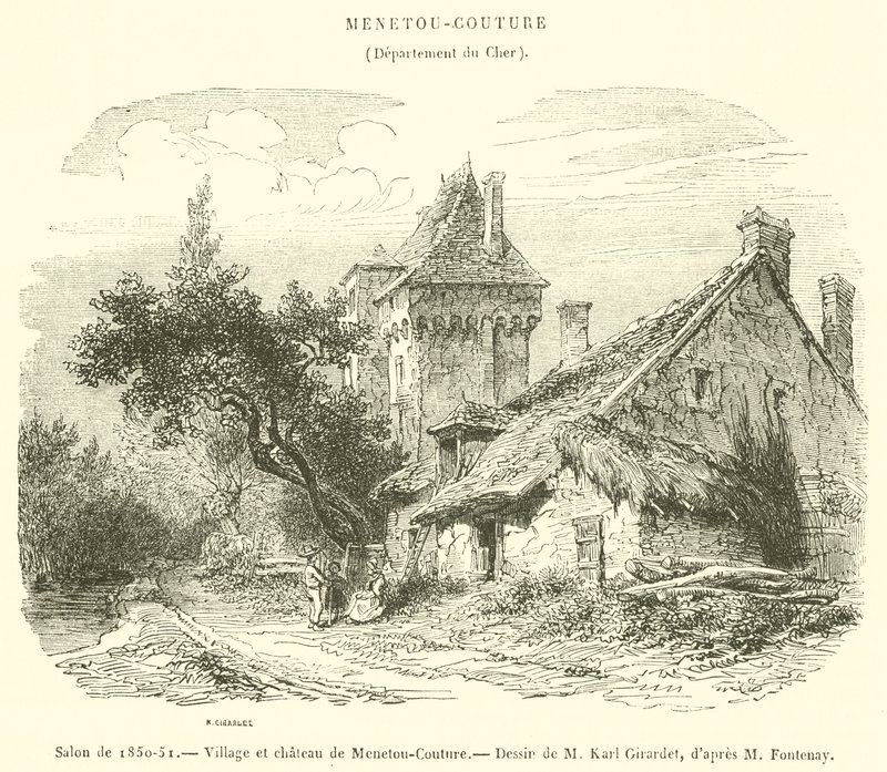 Salon von 1850-51, Dorf und Schloss von Menetou-Couture von French School