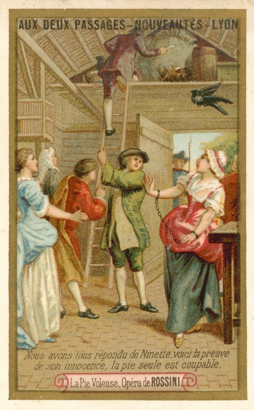 Szene aus La gazza ladra (Die diebische Elster), Oper von Gioachino Rossini von French School