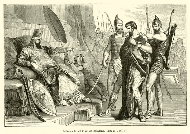 Zedekia vor dem König von Babylon von French School