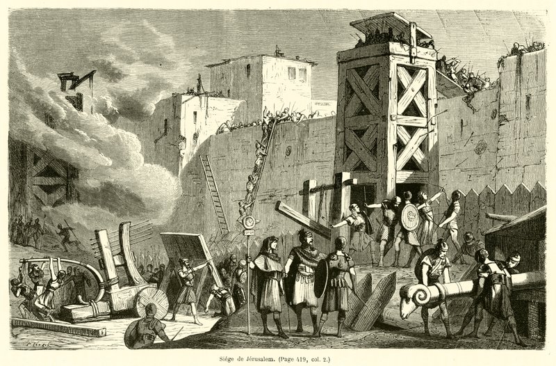 Belagerung von Jerusalem (Gravur) von French School