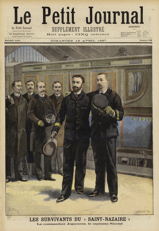Überlebende des Untergangs der Ville de Saint Nazaire, 1897 von French School