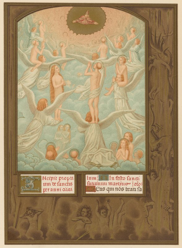 Die Engel präsentieren Gott die Seelen der Auserwählten von French School