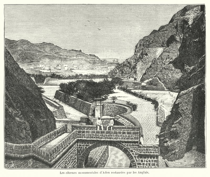 Die Zisternen von Tawila, Aden, restauriert von den Briten von French School