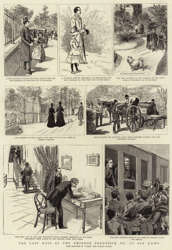 Die letzten Tage des Kaisers Friedrich III. in San Remo von French School