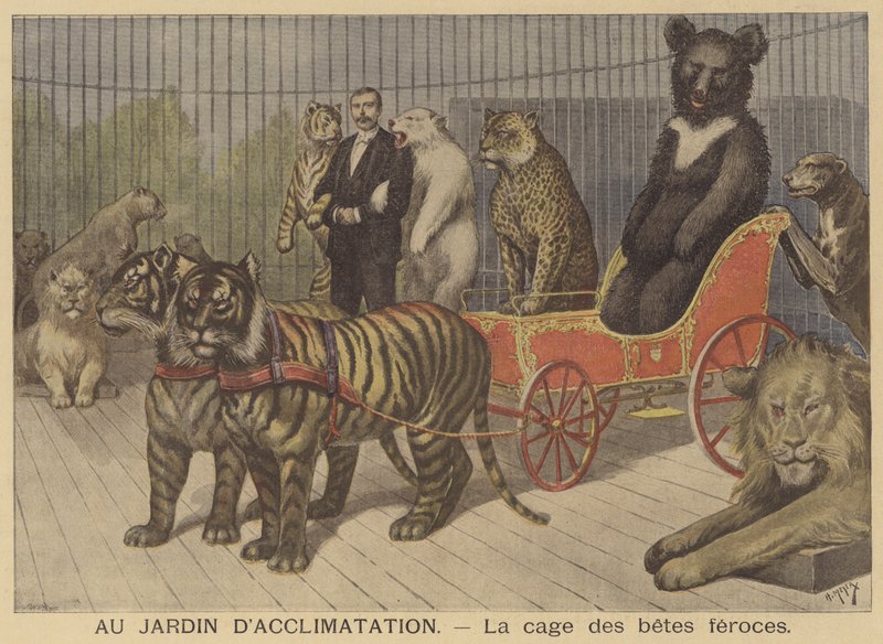 Der Käfig der wilden Tiere im Jardin d
