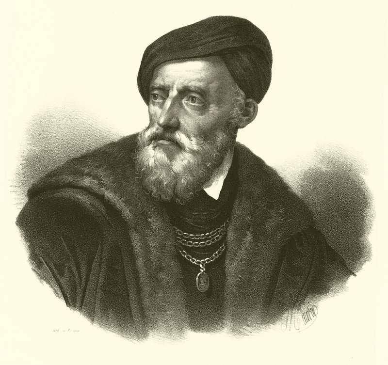 Tiziano Vecelli oder Tiziano Vecellio, bekannt als Titian, Porträt von French School