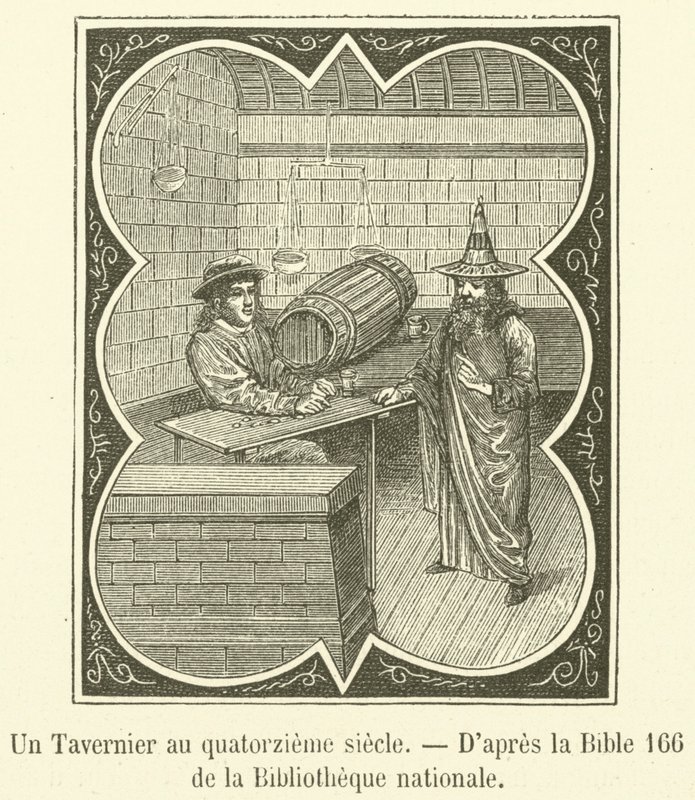 Ein Wirt im vierzehnten Jahrhundert (Gravur) von French School