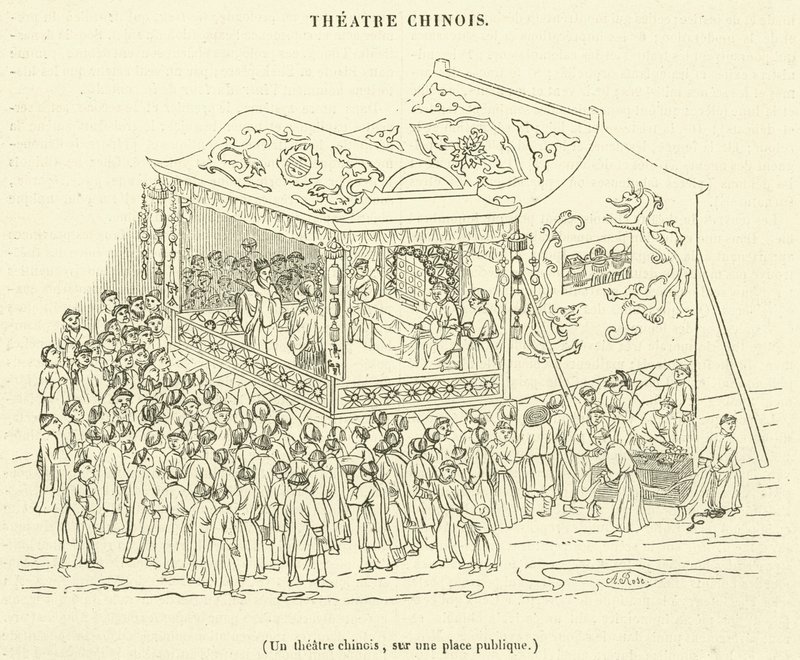 Ein chinesisches Theater auf einem öffentlichen Platz von French School