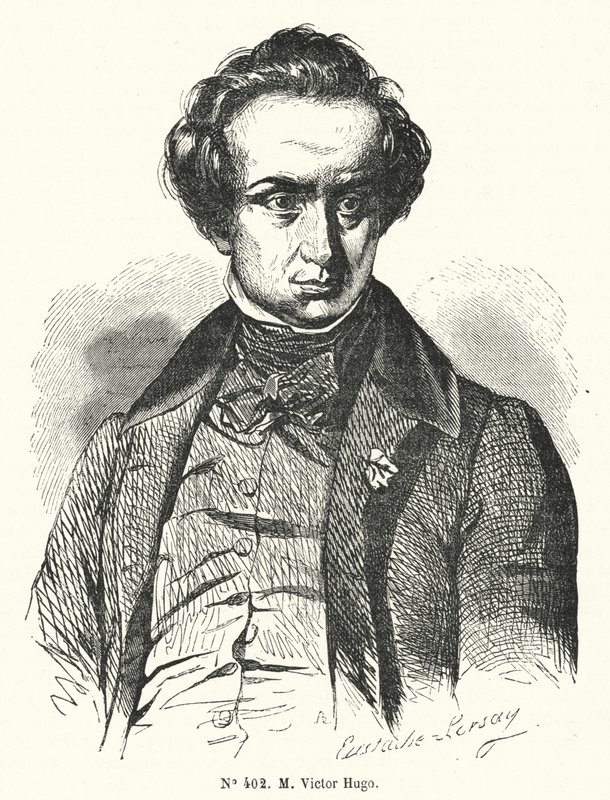 Victor Hugo, französischer Romanautor und Dramatiker (Gravur) von French School