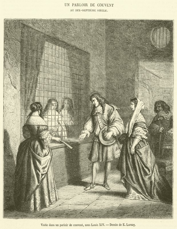 Besuch in einem Klosterparloir unter Ludwig XIV. von French School
