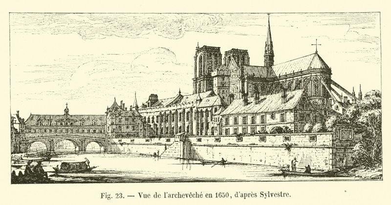Ansicht des Erzbischofspalastes im Jahr 1650, nach Sylvestre von French School