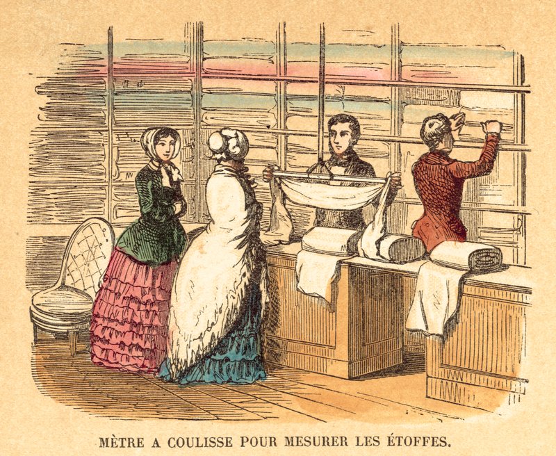 Gewichte und Maße (kolorierte Gravur) von French School