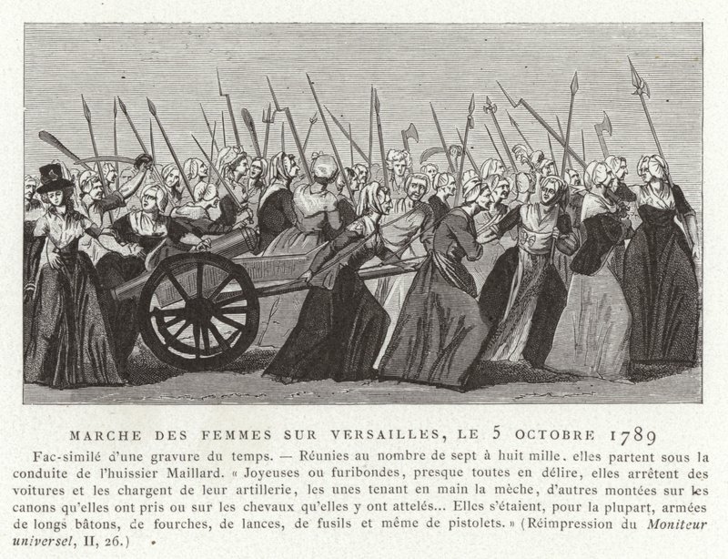 Frauenmarsch auf Versailles, Französische Revolution, 5. Oktober 1789 von French School